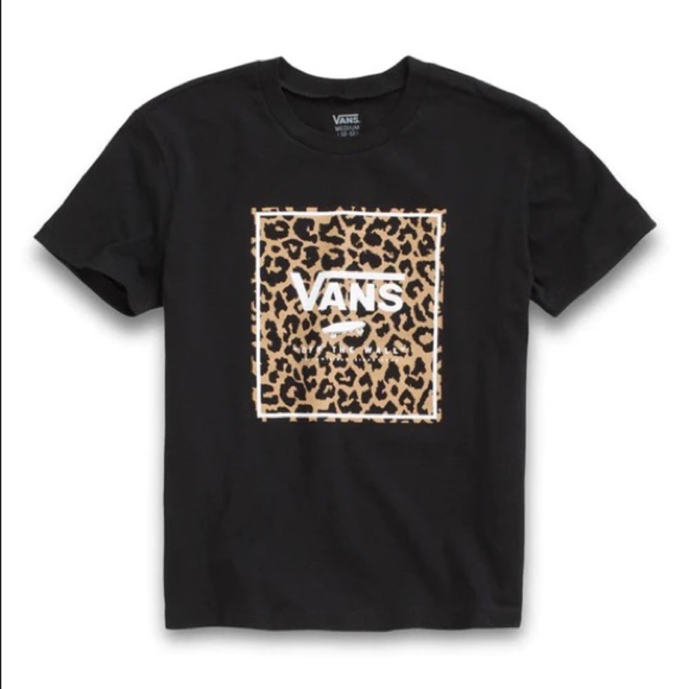 Vans Black Leopard Print Short Sleeve Tee